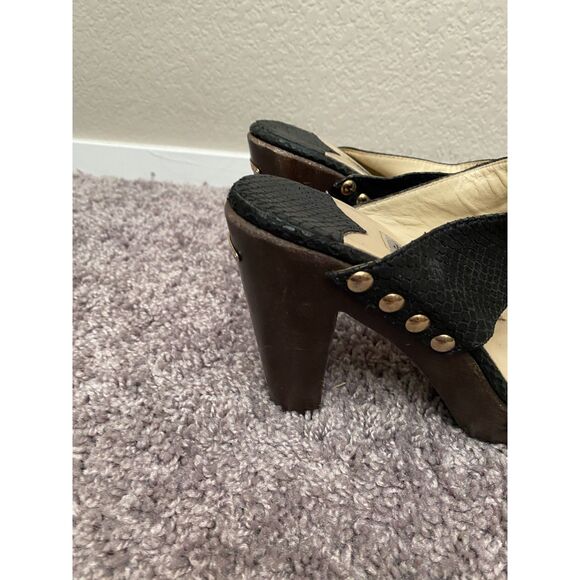 JIMMY CHOO Black Suede Studded Heeled Slide Ons Size 9 - Picture 5 of 16